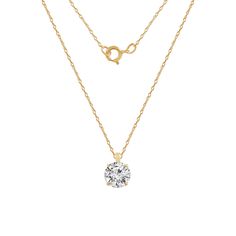 Crafted with 14K solid gold and the most brilliant cut stone, this solitaire necklace exudes a luxurious shine that will last a lifetime. Pair it with our solid gold earrings to complete your look. STONE: Cubic Zirconia METAL: 14K Solid Gold CARAT: From 0.5 carats to 3 carats MEASUREMENT: 18-inch chain with spring ring clasp CODE: JEP26855 Bezel Set Necklace, Diamond Videos, 14k Yellow Gold Necklace, Solitaire Necklace, Solitaire Pendant Necklace, Diamond Solitaire Necklace, Round Pendant Necklace, Solid Gold Earrings, Dainty Gold Necklace