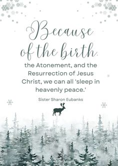 a christmas card with the words because of the birth, and the restruction of jesus christ, we can all sleep in heavenly peace