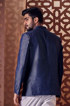 Editor's Note Our Unique Super Soft Denim Cotton Pathani Takes The Classic Indian Outfit To An All New Level. The Kurta Features, Classic Shirt Collar, Loops On Shoulder & Folded Sleeve...