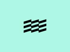 the letter e is made up of two black lines on a blue background, and it appears to be floating in the air