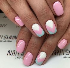 Shared by Μarína Karatzaféri. Find images and videos about photography, pink and white on We Heart It - the app to get lost in what you love. Bright Pattern Nails, Nailart Designs, Nails Yellow, Short Gel Nails, Chevron Patterns, Cute Gel Nails, Nails 2023, Pretty Nail Art, Dipped Nails