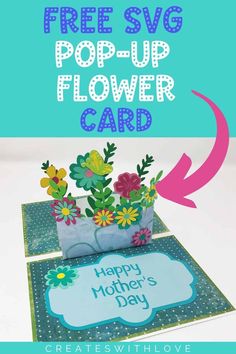 a pop up flower card with the words happy mother's day on it