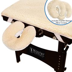 Adds a new level of extra cushy comfort to every massage; Strong elastic straps make a perfect fit on any Stationary or Portable Massage table. Clients will love the extra lift and comfort the Master Massage Ultra Fleece pad and pillow cover gives them, it's an extra layer of cushion! The fleece pad provides so many benefits to the standard massage: it keeps the client warm in the winter and cool in the summer, while protecting the tabletop and giving ease of mind to professionals through years Fleece Pillow, Massage Equipment, Massage Bed, Face Pillow, Massage Tables, Massage Chairs, Massage Table, Table Pads, Chair Style