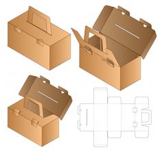 an open cardboard box with the lid cut out