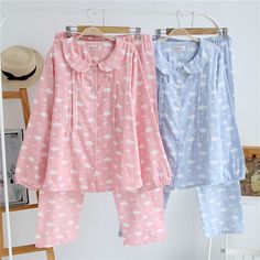 Made+of:+Cotton, Color:+pink,+sky+blue, Size:+M,+L,+XL, M:+Shoulder+40cm,+Bust+100cm,+tops+Length+65cm,+Pants+Length+96cm,+Hip+108cm,+Waist+80-100cm, L:+Shoulder+41cm,+Bust+108cm,+tops+Length+68cm,+Pants+Length+97cm,+hip+112cm,+waist+80-108cm, XL:+Shoulder+42cm,+Bust+112cm,+t... Pijama Set, Nursing Pajama Set, Women Breast, Night Wear Dress, Maternity Nursing Pajamas, Dream Castle, Nursing Pajamas, Cute Cloud, Floral Pajama Set