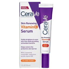 CeraVe Vitamin C Serum with Hyaluronic Acid | Skin Brightening Serum for Face with 10% Pure Vitamin C | Fragrance Free | 1 Fl. Oz Cerave Vitamin C Serum, Cerave Products, Cerave Skincare, Best Vitamin C Serum, Vitamin C Face Serum, Best Vitamin C, Serum For Face, Antioxidant Serum, Retinol Serum