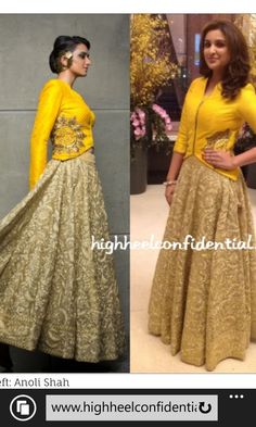 I like the extended corners of this top, but I want short sleeves Blouse Design With Skirt, Long Lehenga, Long Skirt Top Designs, Party Wear Long Gowns, Long Gown Design, Lehnga Dress, Lehenga Blouse Designs