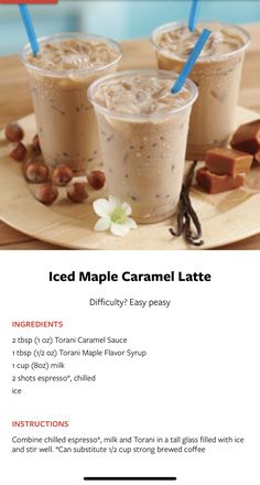 the recipe for iced maple caramel latte