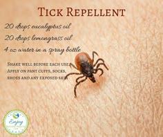 Tick Repellent Essential Oils, Bug Spray Recipe, Săpunuri Handmade, Tick Repellent, Essential Oils Health, Essential Oil Blends Recipes, Living Essentials Oils, Young Living Oils, Essential Oil Diffuser Blends