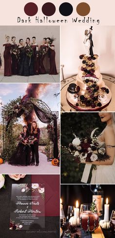 a collage of photos with different wedding themes