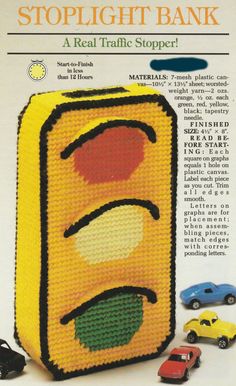 an advertisement for a traffic light with cars around it and the words stoplight bank