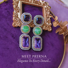 Meet Prerna: The Newest Client Obsession ✨💗 Unique Gift Cards, Heritage Jewellery, Green Stones, Long Dangle Earrings, Create Words, Waist Chain, Faux Stone, Head Accessories, All Eyes