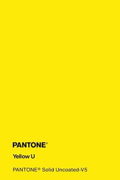 the pantone yellow color is used to create this poster for an upcoming show, pantone's solid uncoated v5