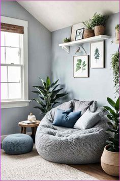 a living room filled with furniture and plants