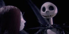 a woman with red hair and a skeleton face in a scene from the animated movie