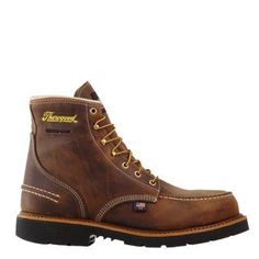 Thorogood 6 lace up work boot in crazy horse leather black sole waterproof