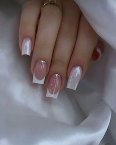 French Nail Wedding, Nails For Receptionist, Wedding Guest Nails Square, White Nail Ideas Square, Gel French Tip On Natural Nails, Nail Inspiration New Year, Square Engagement Nails, Elegant Formal Nails, Natural Nails Manicure Design