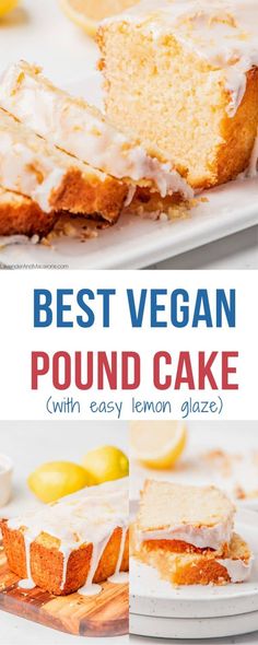 the best vegan pound cake with easy lemon glaze is ready to be eaten