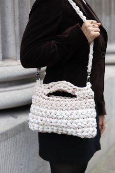 Crossbody Bag - Etsy White Crochet Top Handle Bag, White Crochet Tote Bag With Top Carry Handle, White Crochet Bag With Double Handle For Everyday Use, White Crochet Bag With Adjustable Strap For Everyday, White Crochet Shoulder Bag With Handles, White Crochet Double Handle Bag For Everyday Use, Casual White Crochet Bag With Top Handle, White Crossbody Crochet Bag With Adjustable Strap, White Crochet Crossbody Bag For Everyday