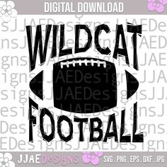 the wildcat football svt file is shown in black and white with pink flowers