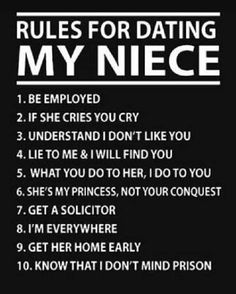 the rules for dating my niece