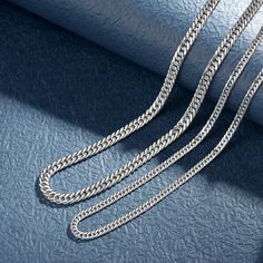 Men's Cuban Link 24 Chain Necklace in Sterling Silver Mens Designer Jewelry, Dress Attire, Men's Necklace, Necklace Online, Cuban Link, Gift Ideas For Men, Sterling Silver Necklace, Pure White, Chain Styles