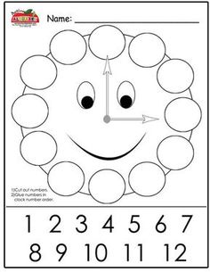 a worksheet for numbers 1 - 10 with a smiling face