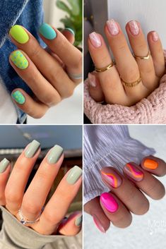 Short Nails Summer, Short Nail Ideas, Squoval Nails, Fall Gel Nails