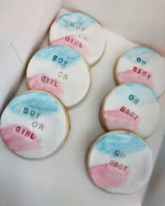 Boy Or Girl Gender Reveal Sugar Cookies Gender Reveal Royal Icing Cookies, Gateau Gender Reveal, Gender Cookies