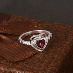 Natural Garnet Heart Ring, 925 Sterling Silver Ring, Red Stone Ring, Wedding Engagement Ring, Stacking Ring, Birthstone Ring, Everyday Ring  👉Product Details:- Stone Name :-Garnet  Stone Shape:- Heart Stone Size    :- 6mm Metal Purity  :- 925 Sterling Silver with 925 Stamp 👉Feedback:- Dear Buyer, Your Reviews Is Very Important For Me As I Am A Small Seller And I Need Your Love And Support To Run My Etsy Shop. Five Star Review Is Highly Appreciated And If You Have Any Query Or Complaint Regardi Silver Crystal Ring For Valentine's Day Proposal, Red Diamond Heart Ring For Anniversary, Red Heart Diamond Ring For Anniversary, Heart-shaped Diamond Ring For Anniversary, Red Heart Shaped Diamond Anniversary Ring, Red Heart Ring With Center Stone For Wedding, Red Heart Ring With Center Stone, Red Heart Ring With Accent Stones For Valentine's Day, Red Heart-shaped Rings With Center Stone