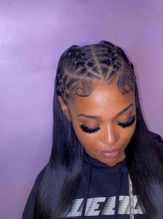 X Rubber Band Hairstyles, Rubber Band Hairstyles With Sew In, Half Twists Half Sew In Weave, Half Up Half Down Hair Criss Cross, Criss Cross Sew In Hairstyle, Blond Quick Weave Black Women, Cute Extended Ponytails, 4 Braids With Weave In The Back, Criss Cross Hairstyle Rubber Bands Straight Hair