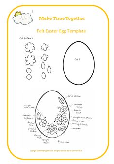 an easter egg coloring page with the words, make time together and flowers on it