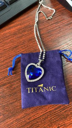 Titanic Necklace, Original Titanic, Magical Necklace, Forever Necklace, Blue Pendant Necklace, Titanic Movie, Ocean Heart, Ocean Necklace, Crystal Heart Necklace