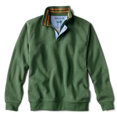 Signature Quarter-Zip Sweatshirt | Orvis Hoc Autumn, Fall Flannel, Chambray Fabric, Yellow Ochre, Green Sweatshirt, Quarter Zip Sweatshirt, Line Shopping, Grey Light, Grass Green