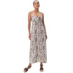 A sun-kissed maxi in flowing jersey knit has a cute self-tie accenting the bodice. Adjustable spaghetti straps and stretch smocked back gives a close, confident fit. Gauze Maxi Dress, Knit Maxi Dress, Maxi Knit Dress, Dress With Tie, Sun Kissed, Black Print, Knit Jersey, Jumpsuit Dress, Sleeve Styles