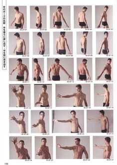 an image of a man's torso and arms in various poses with different gestures