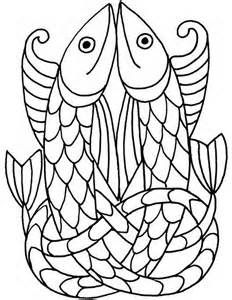 two fish are swimming in the water coloring pages for adults and children, with black lines on