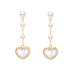 PRICES MAY VARY. Material: This set of peach heart pendant earrings is made of high-quality alloys and pearl, very well-made, and of good quality. If it is well maintained, it has a long service life and is a very practical earring. Design: The peach heart is the main creative point of the design of this ring. one is pink heart, another is pearl . Beautiful Gift: Which is an excellent gift choice for yourself, mother, good friend, girlfriend, wife. Suitable for daily wear at home or office. It i Jewelry Valentines Day, Friend Girlfriend, Girls Sweet, Valentines Jewelry, Delicate Jewelry, Delicate Earrings, White Heart, Hook Earrings, Pendant Earrings