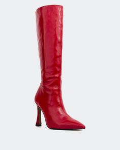 Detail(s): Pointy Toe 4.0" Heel Medial Side Zip Material(s): Leather Upper Padded Insole Handmade in Spain Color(s): Red Red Point Toe Boots, Sapphire Wedding Set, Sapphire Wedding Ring Set, Red Leather Boots, Sapphire Wedding Rings, Pu Boots, Red 40, Bespoke Rings, Pointed Toe Boots