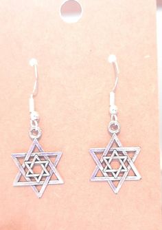 Star of David Earrings Symbolic Star-shaped Nickel-free Earrings, Symbolic Nickel-free Star Earrings, Nickel-free Star Shaped Symbolic Earrings, Symbolic Star Shaped Earrings For Gift, Star Of David, Jewelry Earrings Dangle, Dangle Drop Earrings, Dangle Earrings, Jewelry Earrings