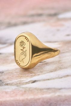 Unique Powers, Ancient Greek Goddess, Divine Feminine Energy, Love And Beauty, Timeless Ring, Heart Symbol, Gold Signet Ring, Greek Goddess, Girly Jewelry