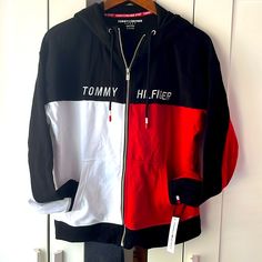 Tommy Hilfiger Sport Women Hoodie Zip Up Sweatersize Smallbrand New Condition For Sale Sport Women, Hoodie Zip, Sports Hoodies, Tommy Hilfiger Women, Zip Up Sweater, Black & White, Hoodie Sweater, Zip Up, Sports Women