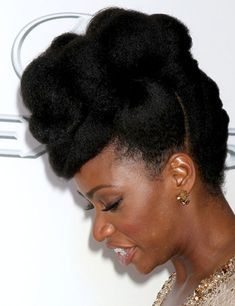 Mohawk braided updo for black women Black Hair Hairstyles, Teyonah Parris, Hair In A Bun, Natural Hair Bun Styles, Natural African American Hairstyles, Natural Hairstyle, Mohawk Hairstyles, Natural Black Hair, Beautiful Natural Hair