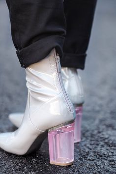 Hannah X Monikh Series 4 - The Perspex Heel Luxury Boots, Booties Outfit, For Journal, Pink Carpet, Orange Shoes, High Ponytail, Ashley Graham, Purple Shoes