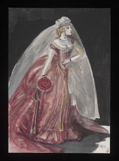 Costume Drawing, Period Fashion, 1890s Fashion, Pink Long Dress, A Character, Fashion Illustrations