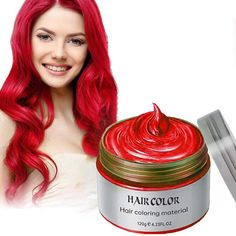 PRICES MAY VARY. ★Hair Dye Material: water, beeswax, ash wood wax, cetearyl alcohol, licorice extract, tea extract (camellia), stearic acid, pvp/va propylene acrylate copolymer, peg-60 castor oil, titanium dioxide. Our ingredients are gentle and non-irritating, and will not cause adverse effects on the hair. ★Temporary Hair Dye Colors: red, blue, gray, gold, orange, green, purple, white, black, random color combinations, make your hair look unique. ★Convenient: This hair wax is easy to color and Temporary Red Hair Dye, Red Hair Wax, Red Hair Spray, Hair Wax Color, Temp Hair Color, Washable Hair Dye, Hair Color Natural, Color Natural Hair, Hair Color Wax