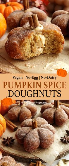 Pumpkin shaped doughnuts with a cream filling Best Vegan Gluten Free Desserts, Autumn Vegan Desserts, Easy Fall Vegan Dinner, Healthy Fall Party Food, Fall Desserts Vegan, Healthy Vegan Baking, Fall Vegan Desserts, Vegan Fall Meals