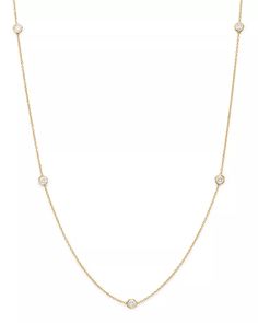 Bloomingdale's - Diamond Station Necklace in 14K Yellow Gold, .50 ct. t.w. - 100% Exclusive Elegant Diamond Station Necklace With Cable Chain, Classic Diamond Necklace With Round Cut And Adjustable Chain, Classic Round Cut Diamond Necklace With Adjustable Chain, Classic Diamond Solitaire Necklace With Adjustable Chain, Classic White Gold Station Necklace With Adjustable Chain, Classic Yellow Gold Station Necklace With Delicate Chain, Classic Round Station Necklace With Adjustable Chain, Elegant 14k Gold Station Necklace With Cable Chain, Classic Yellow Gold Diamond Necklace With Adjustable Chain