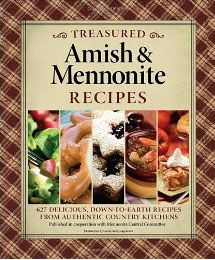 the book cover for treasures of amish and mementoite recipes, with an image of