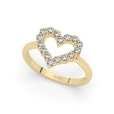 This 14k Gold dainty heart ring is perfect for everyday wear. You can wear it alone or as a stacking ring.* Personalized inscription available.** Half and quarter sizes available. *** Please add the ring size as a note to your order at checkout.__________________________________________M A T E R I A L & L E N G T HAvailable in 14k Yellow Gold, 14k Rose Gold, 14k White Gold, 18k Yellow Gold, 18k Rose Gold, 18k White GoldBand width: 1.7 mm Stone: 18 Natural Round DiamondsDiamond size: 1.9 mm Carat Dainty Heart-shaped Stackable Rings For Anniversary, Dainty Heart-shaped Stackable Anniversary Rings, Dainty Stackable Heart Ring For Anniversary, Heart Shaped Stackable Rings For Valentine's Day, Everyday Stackable Heart Ring For Valentine's Day, Heart Shaped Stackable Rings For Everyday, Stackable Heart Ring For Everyday And Valentine's Day, Everyday Stackable Rings For Valentine's Day, Everyday Stackable Heart Ring